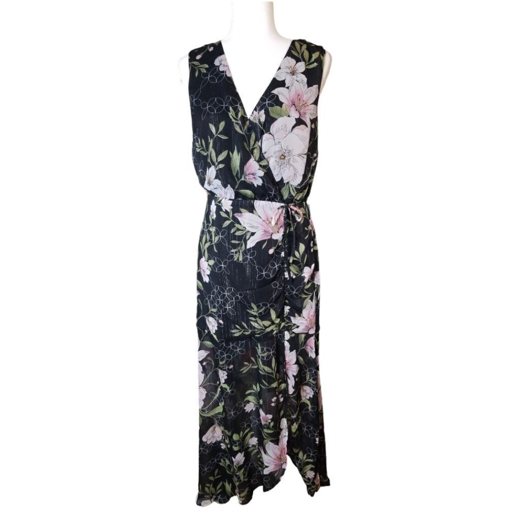 Guess V-neck Sleeveless Floral Chiffon Maxi Size Medium - Picture 9 of 9